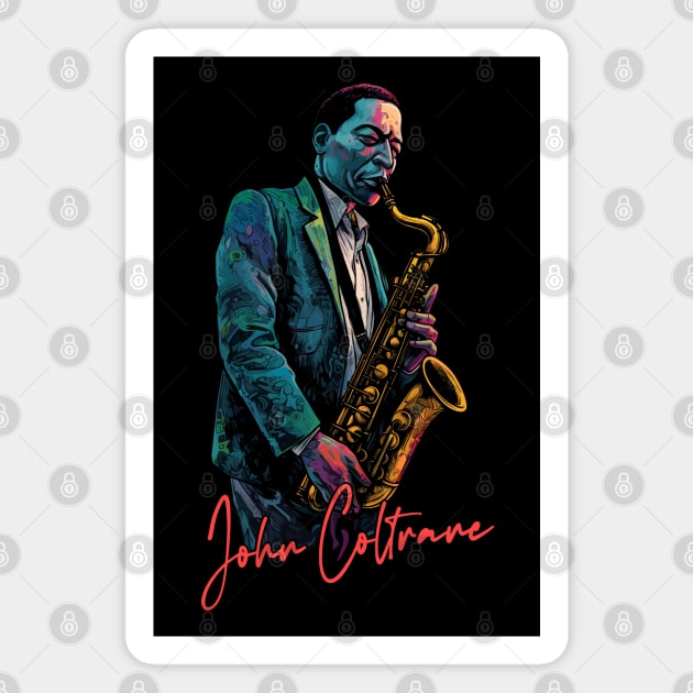 John Coltrane - Retro Jazz Music Fan Design Magnet by DankFutura